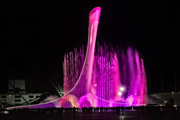 La fontaine musicale dans le parc olympique de Sotchi Image En Vente