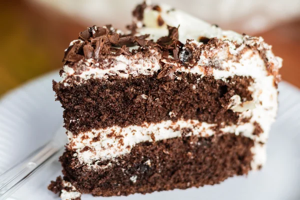 Pedazo de pastel de chocolate — Foto de Stock