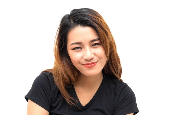 Mujer asiática en camiseta negra —  Fotos de Stock