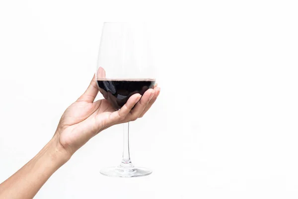 Mano sosteniendo una copa de vino — Foto de Stock