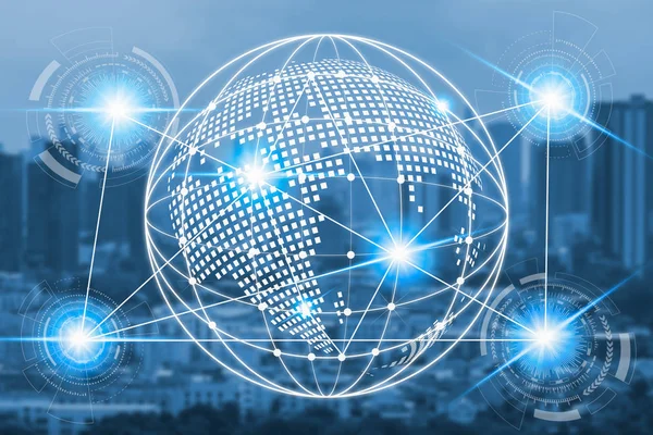 Teknoloji öğe Internet iletişim ağı için arka plan dijital çizgi noktalı