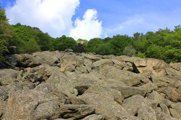 Panorama with big stones in mountain — Stock Photo, Image