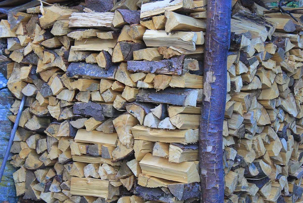 Stapel aus gestapeltem Holz — Stockfoto