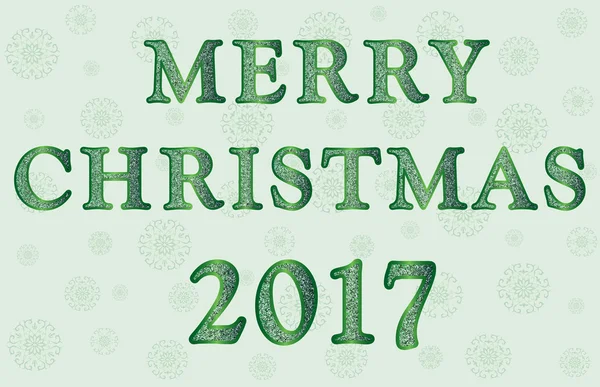 Greeting with Merry Christmas in shades of green — Stock Vector