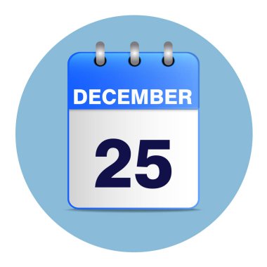 Noel takvim simgesini mavi tonlarında