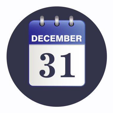 Yeni yıl sayfası Resepsiyon takvim mavi renk