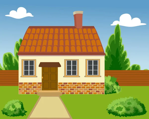 Illustration av ett ekologiskt hus — Stock vektor