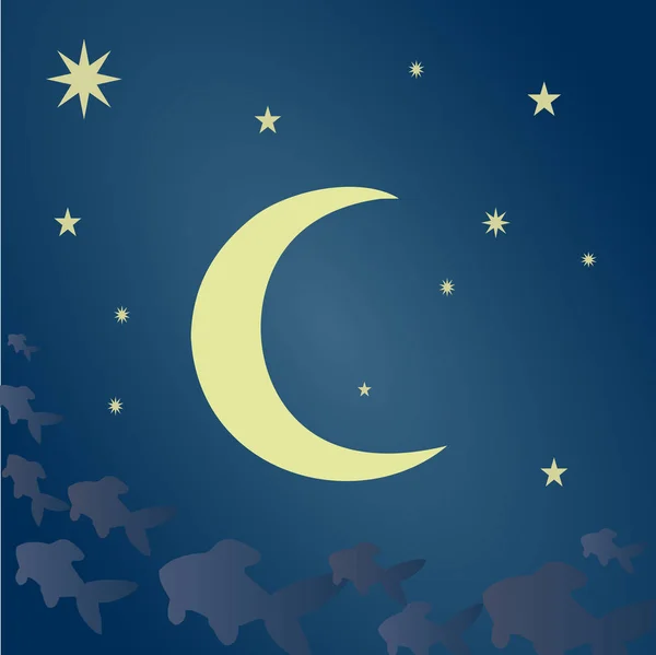 Utmärkt månens natt — Stock vektor