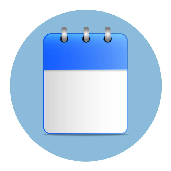 Leeres weißes Kalenderblatt in blauer Farbe — Stockvektor