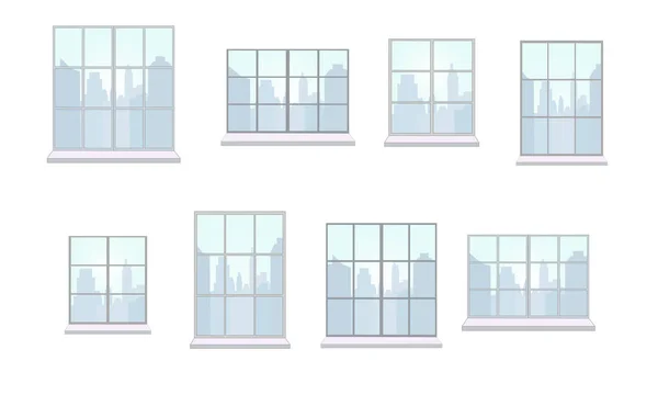 Coleção de molduras de janelas de várias formas —  Vetores de Stock