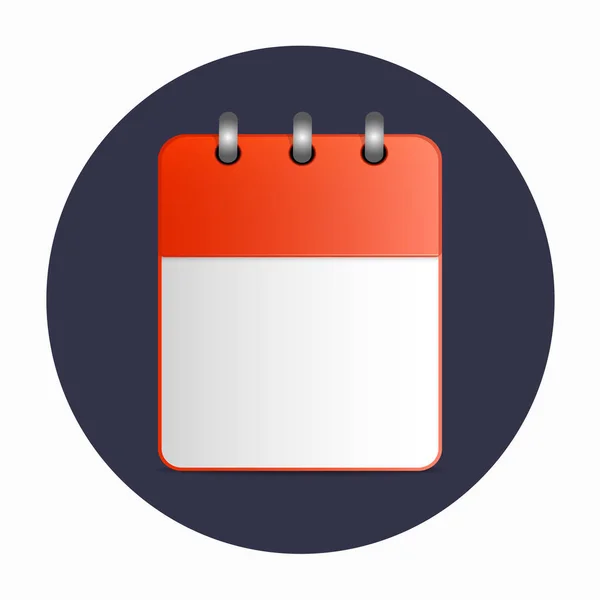 Hoja en blanco del calendario de escritorio color rojo — Vector de stock