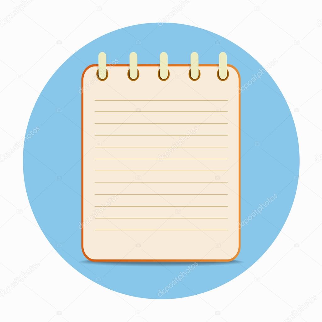 Flat template orange notepad