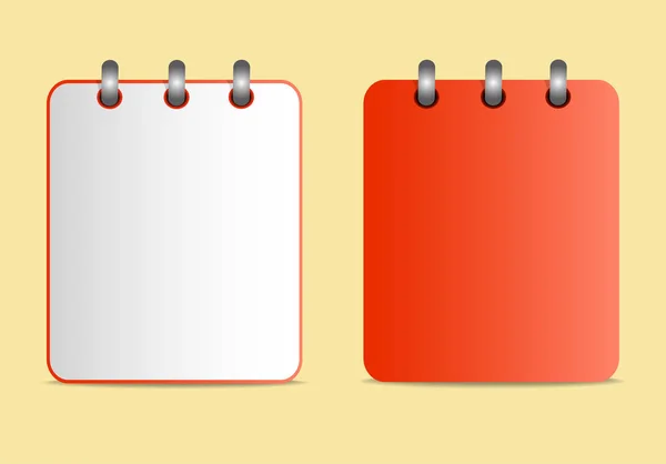 Symbole des roten Notizbuchs auf den Ringen in zwei Varianten — Stockvektor