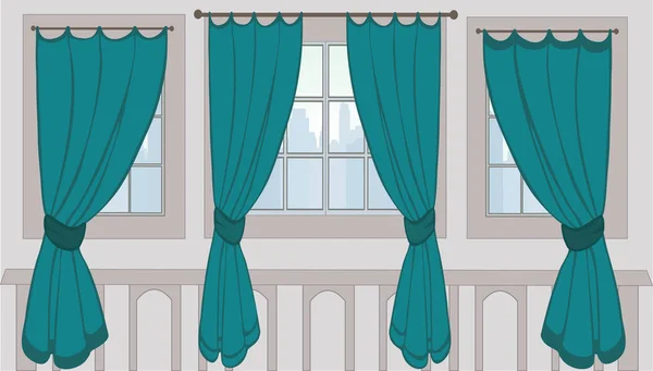 Conception de fenêtres dans un appartement urbain — Image vectorielle