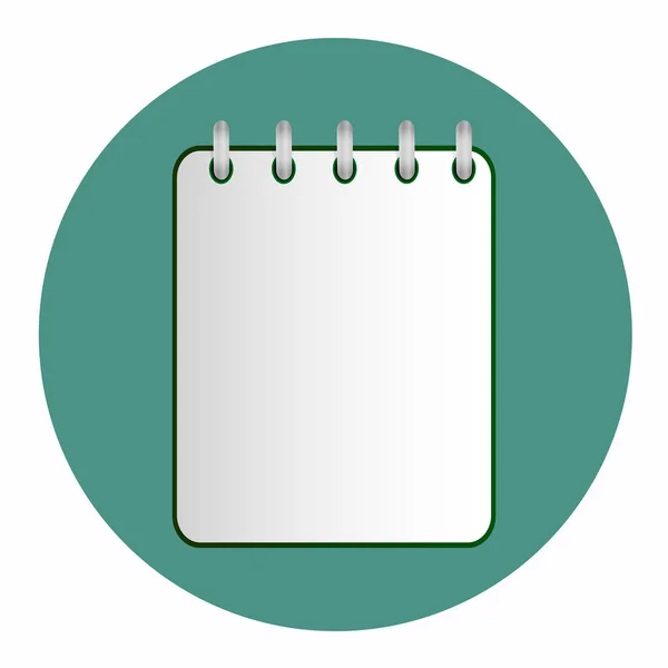 Hoja limpia de bloc de notas en tonos de verde — Vector de stock