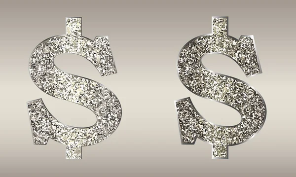 Sieraden in de vorm van dollars op lichte background23 — Stockvector