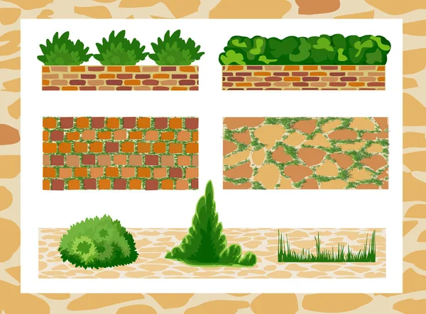 Verzameling elementen voor het ontwerp van het landschap — Stockvector