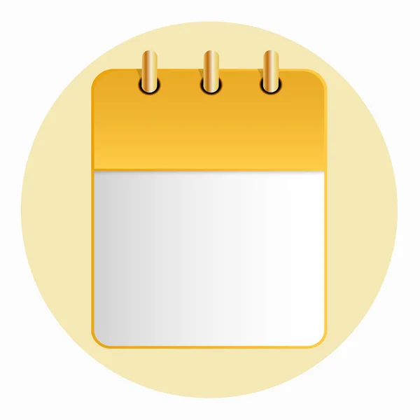 Leeres Kalenderblatt gelbe Farbe auf hellem Hintergrund. — Stockvektor