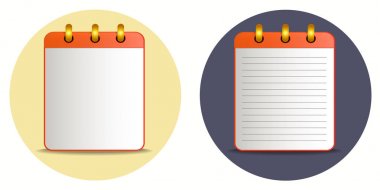 Icon of notebook in two variations clipart
