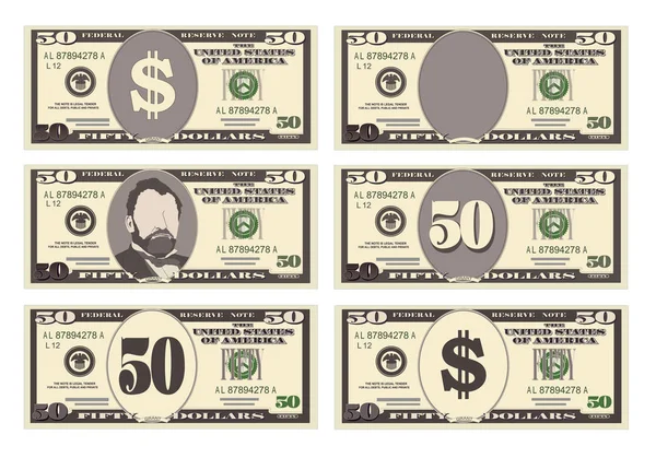 ABD para birimi bankacılık, nakit 50 dolar bill sembolü..