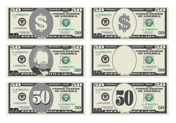 ABD para birimi bankacılık, nakit 50 dolar bill sembolü..