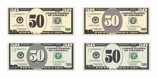 Bill 50 dollars — Image vectorielle