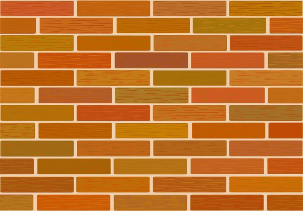 Un fragment de mur fait de briques brunes — Image vectorielle
