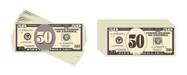ABD para birimi bankacılık, nakit 50 dolar bill sembolü..