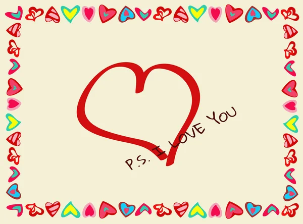 Cadre des cœurs avec Déclaration d'amour . — Image vectorielle