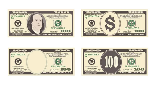 Billets de 100 dollars . — Image vectorielle