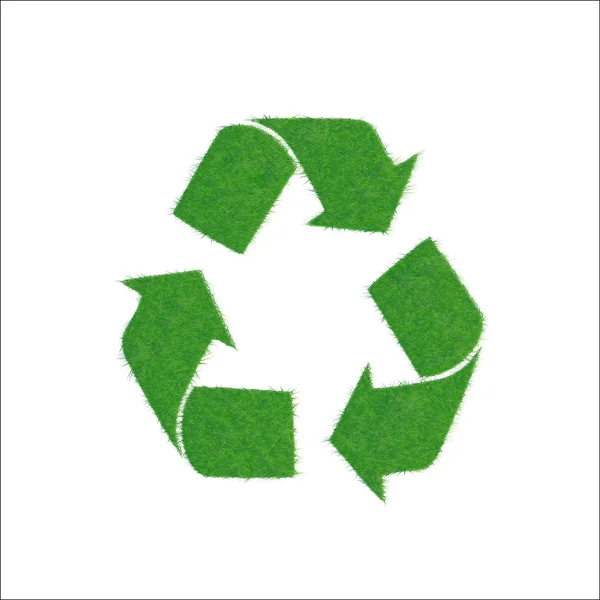 Icon green sign of recycling, isolated on white background. — Stock Vector