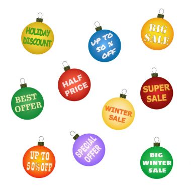 Promosyon teklifleri ile Noel topları.