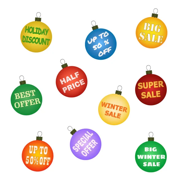 Vánoční koule s propagační nabídky. — Stockový vektor
