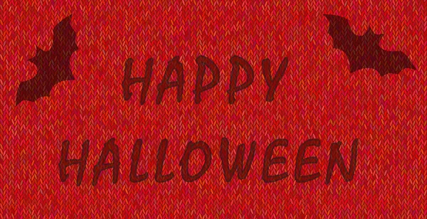 Palavras Feliz Halloween no fundo da textura de malha . — Vetor de Stock