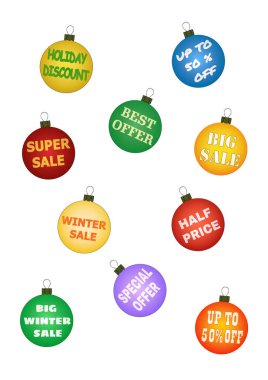 Promosyon teklifleri ile Noel topları.