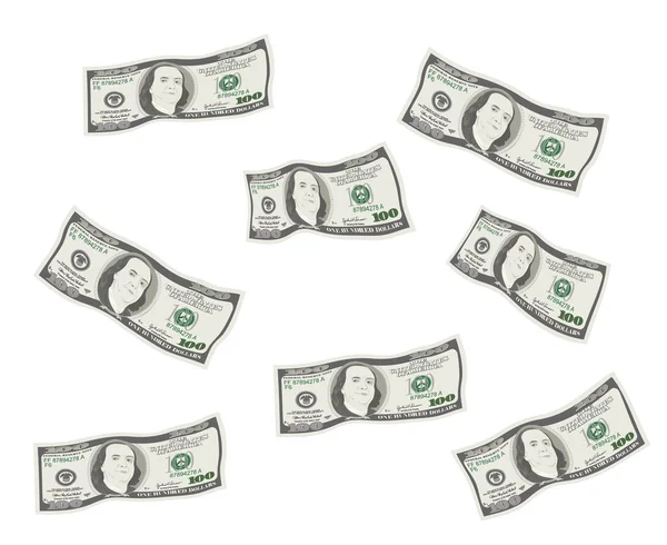 Bill one hundred dollars isolated on white background. — Stock Vector