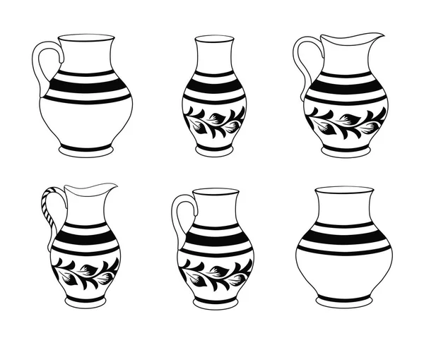 Set of ceramic crockery. — Stock Vector