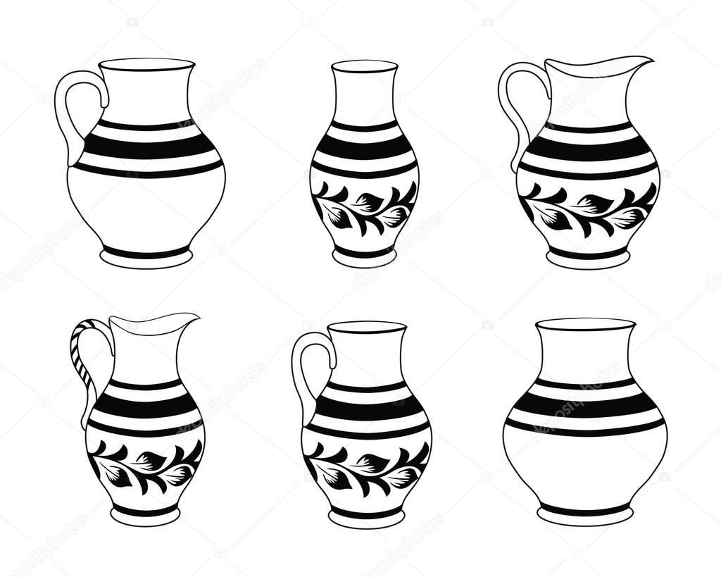 Set of ceramic crockery. 