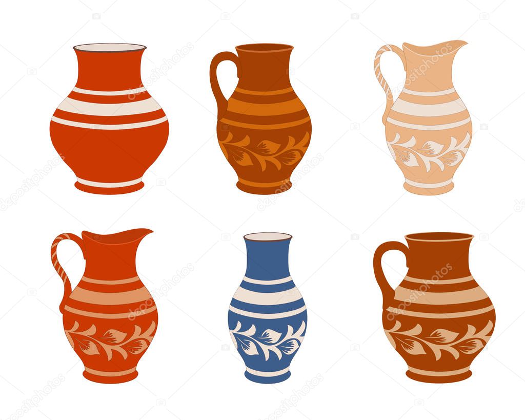 Set of ceramic crockery. 