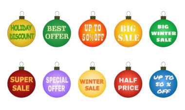 Promosyon teklifleri ile Noel topları.
