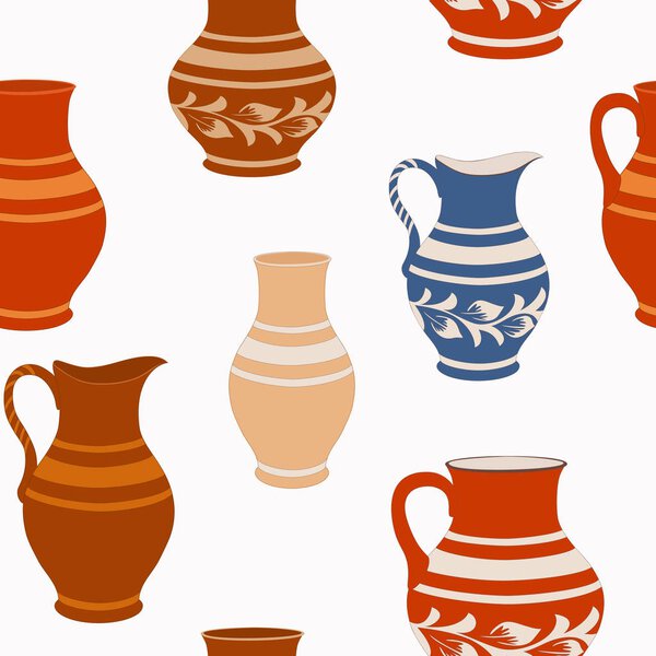 Seamless pattern from ceramic crockery.