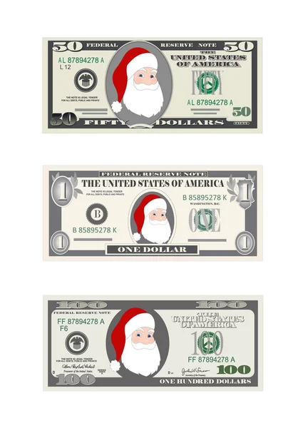 Boże Narodzenie zestaw dolarów w różnych wyznań. — Wektor stockowy