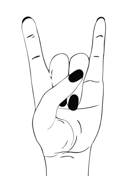 Rock Festival Poster Rock Roll Hand Gesture Heavy Metal Sign — Stock Vector