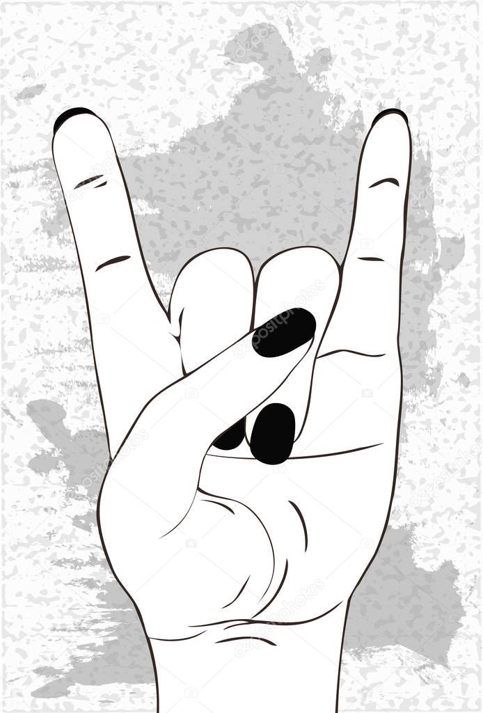 Heavy Metal Hand Gesture Rock Festival Poster Rock Roll Sign — Stock ...