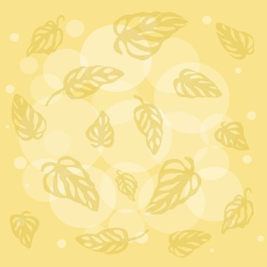 Renkli desen Monstera güneş ışığı arka plan üzerinde bırakır. Tropikal orman vektör Illustration. Parlak yapraklı zemin. Kare konumu.