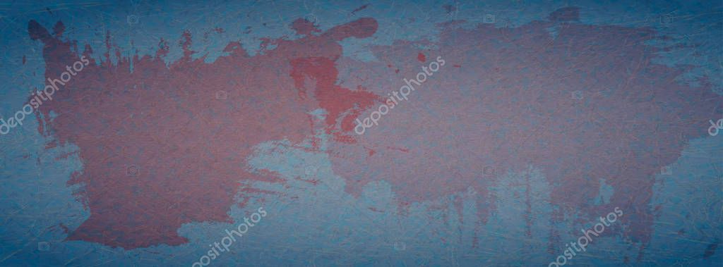 Grunge Scratched Blue Background Red Spots Paint Illustration Abstract Textured Stock Image
