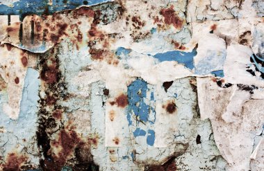 Eski, yırtık ilan panosu, sokak boş genel billboard.