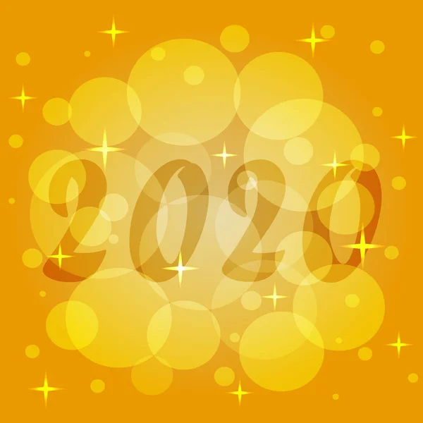 Шаблон Нового 2020 року, Різдвяна магія сонячного світла в жовтому і помаранчевому кольорі, святковий векторний візерунок . — стоковий вектор