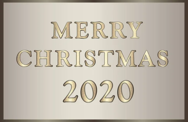 Елегантна ілюстрація З Різдвом 2020 року в золотисто-коричневих тонах з блискучим текстом . — стоковий вектор