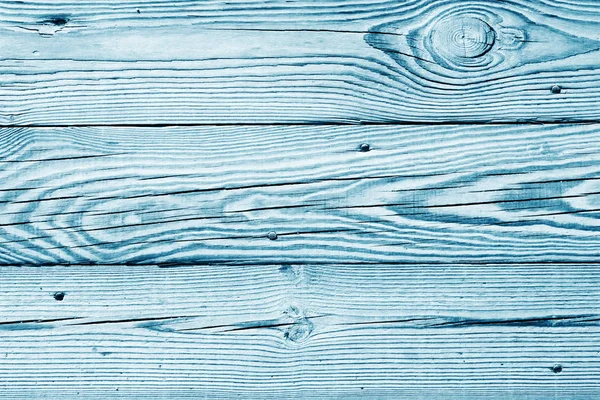 Фон из светло-голубой древесины, текстура деревянного пола, фон из голубых старых панелей с гвоздями . — стоковое фото